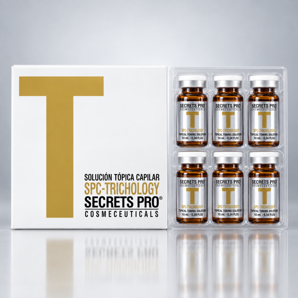 Caja de SPC-TRICHOLOGY de Secrets Pro con seis viales de 10 ml