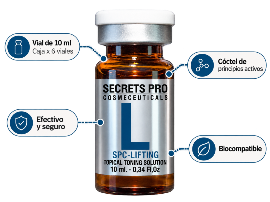 Vial SPC-LIFTING de Secrets Pro, presentación de 10 ml en caja de 6 viales